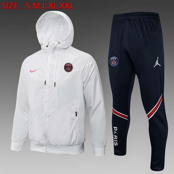 Windjacke Paris Saint Germain Komplett Set 2022 Weiß Schwarz